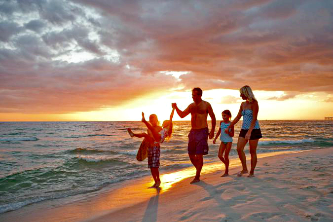 Famiily vacationing in Panama City Beach, FL